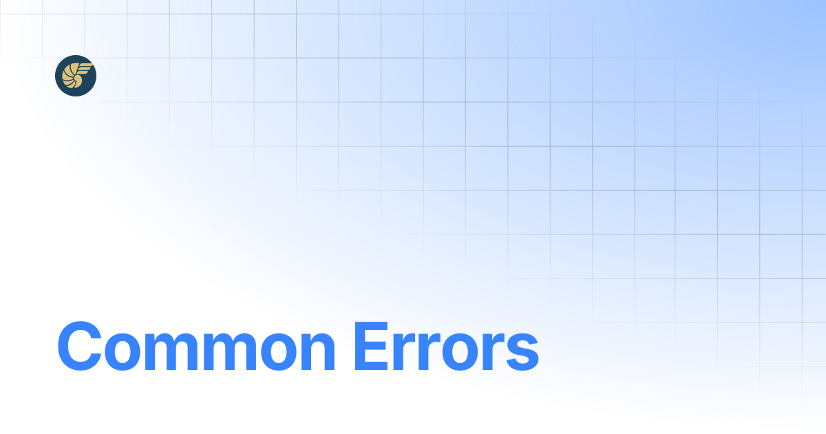Common Errors | NemoPuppet Documentation